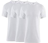 Thread Linens Confezione da 3 magliette termiche da uomo, scaldabagio, strato di base termico, da uomo, taglia S-XXL, bianco, XXL