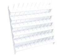 Thread Rack Table Stand, Sewing Accessory with 60 Spools, Thread Storage for Overwrapping Machine, White Wall Mounted Craft Space with Detachable Pins