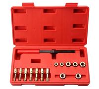 Thread Repair Kit - 15-piece Portable Metric Tool with Storage Case | Rethreading Tool Kit for Damaged Bolt Nut Machine Jack Engine Shop Garage Workshop Home Mechanical