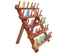 Thread Spool Holder, 30 Spool Embroidery Thread Wood 25x23.5cm, Quilting Binding Crafting Foldable Large Capacity Organizer with Stable Base for Professionals