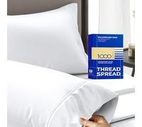 Thread Spread Filo di 100% cotone egiziano 1000 fili ultra soft Pillow case set - durevole e morbida come seta federa (standard), White, Standard/Queen