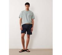 Threadbare - Chino corti in misto lino blu navy con cintura W38