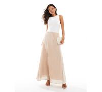 Threadbare - Gonna lunga in velluto rosa polvere luccicante 46