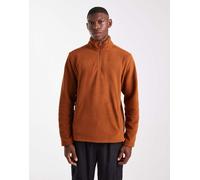 Threadbare - Pile arancione brunito con zip corta-Rosso XL