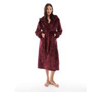 Threadbare - Vestaglia lunga soffice color fico-Rosso M