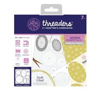 Threaders Template e Stencil Cerchio & Ovale Trasparente, Transparent, 17.5 x 15.8 x 0.03 cm
