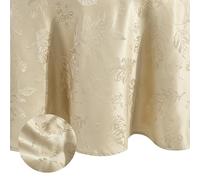 Threadmade Elrene Home Fashions - Elegante tovaglia in tessuto jacquard damascato resistente alle pieghe, 177,8 x 177,8 cm, rotonda, tortora