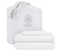Threadmill Home Linen Set di lenzuola per letto singolo, in puro rasatello di cotone a fibra lunga, 3 pezzi, 300 fili, lenzuola bianche da hotel con tasca profonda elasticizzata