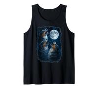 Three Australian Shepherd Howling At The Moon 3 Aussie Moon Canotta