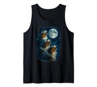 Three Australian Shepherd Howling At The Moon 3 Aussie Moon Canotta