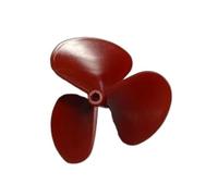 Three-Blade Full Immersion Propeller for Large Boats, 100mm Diameter, 5mm Hole, Red Right Hand, High-Strength Nylon & Fiberglass