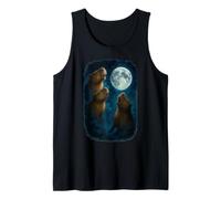 Three Capybara Howling At The Moon 3 Capybara Moon Canotta