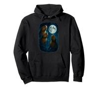 Three Capybara Howling At The Moon 3 Capybara Moon Felpa con Cappuccio