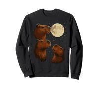 Three Capybara Moon 3 Capybara Howling At The Moon Felpa