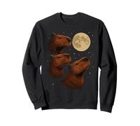 Three Capybara Moon 3 Capybara Howling At The Moon Felpa