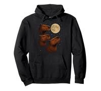 Three Capybara Moon 3 Capybara Howling At The Moon Felpa con Cappuccio