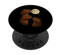 Three Capybara Moon 3 Capybara Howling At The Moon PopSockets PopGrip Adesivo