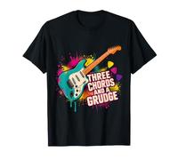 Three Chords And A Grudge Chitarrista Punk Rock Chitarra Maglietta