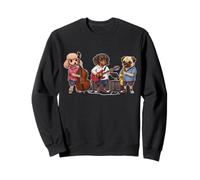 Three Cool Jazz Musicans - Barboncino Bassotto Pug 1 - Fan Fun Felpa