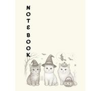 Three Cute Witch Kittens in a Graveyard: Easy & Relaxing Halloween Animal Notebook | Paperback for Writing, 120 Pages, 8.5x11: Paperback for Writing, 120 Pages, 8.5x11