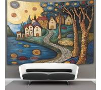 Three-dimensional Luxurious Residential Paesaggio Arazzo Appeso Arazzo Da Parete Stile dipinto a olio Arazzo Biancheria Da Letto Copriletto Dormitorio Camera Da Letto Decorazione Da Parete 130cmx150cm