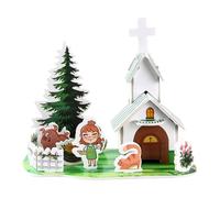 Three Dimensional Puzzle Set, Children Educational Puzzle Toy, 4.72 Inch Interactive Fun Design, Miniature Scene Early Learning Activity for Boys, Girls, Home Play and Development