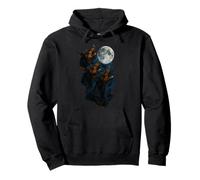 Three Doberman Pinscher Howling At The Moon 3 Dobie Moon Felpa con Cappuccio