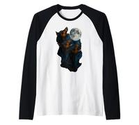 Three Doberman Pinscher Howling At The Moon 3 Dobie Moon Maglia con Maniche Raglan