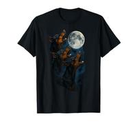 Three Doberman Pinscher Howling At The Moon 3 Dobie Moon Maglietta