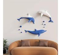 Three Dolphins Paper Model DIY 3D Wall Decor Home Room Ornaments Hanging Origami Minimalist Style Handmad Puzzles Art Papercraft
