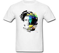 Three Feather Skeletor Ayrton Senna Men T Shirt, Cotton, Weiß White L