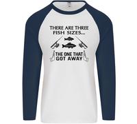 Three Fish Taglie Divertente Pesca Pescatore Uomo L/S Baseball T-Shirt