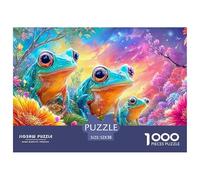 Three Frogs Among Flowers in A Vibrant Forest Puzzle Da 1000 Pezzi Dream Frog Sfidante E Di Ingegno Per Tutte Le Età 52x38cm/1000pcs