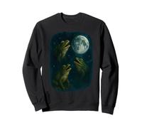 Three Frogs Howling At The Moon 3 Frog Moon Felpa