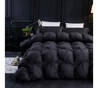 Three Geese Piumone in piuma d'oca, per letto matrimoniale, con imbottitura 750+, 1200 fili, 100% cotone, per tutte le stagioni, con 8 linguette, per letto singolo: 172,7 x 228,6 cm