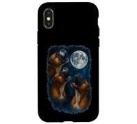 Three German Boxer Howling At The Moon 3 Boxer Moon Custodia per iPhone X/XS