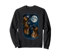 Three German Boxer Howling At The Moon 3 Boxer Moon Felpa