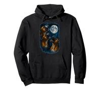 Three German Boxer Howling At The Moon 3 Boxer Moon Felpa con Cappuccio