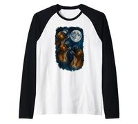 Three German Boxer Howling At The Moon 3 Boxer Moon Maglia con Maniche Raglan