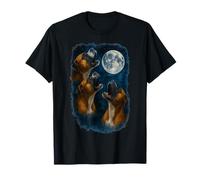 Three German Boxer Howling At The Moon 3 Boxer Moon Maglietta