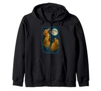 Three Golden Retriever Howling At The Moon 3 Golden Retrieve Felpa con Cappuccio