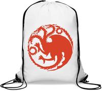 Three Head Creature - Sacca da palestra casual, con coulisse, colore: Bianco