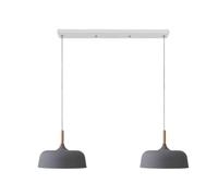 Three Heads Pendant Ceiling Lamp Bar And Table, Colorful Decorative Lantern for Restaurant, Metal Shade Chandelier, Height Adjustable(Natural Gray,23.6in)