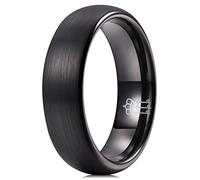 Three Keys Jewelry Fede nuziale da donna 4 mm 6 mm 8 mm nero tungsteno spazzolato anello in carburo vichingo con gioielli infinito unico per lei, N 1/2(54.43mm), Tungsteno, Nessuna pietra preziosa