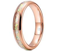 THREE KEYS JEWELRY Fede nuziale da uomo e donna, 4 mm/6 mm, in carburo di tungsteno vichingo, con granuli di calaite e gioielli bombati lucidati infinito, unico per lui e lei, argento/nero/oro rosa, 9