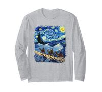 Three Kings Christmas Wise Men Holiday Van Gogh Starry Night Maglia a Manica