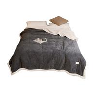 Three-Layer Space Capsule Milk Fleece Soybean Blanket Winter Thick Blanket Coral Fleece Blanket Flannel Cover Blanket (Color : A Size : 200 * 230) (B 200 * 230)