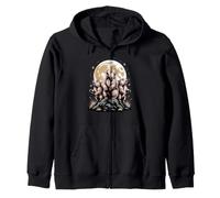 Three Marmot Moon Groundhog Wildlife Parody Felpa con Cappuccio