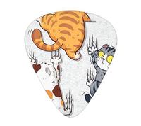 Three Naughty Cats Chitarra acusticaPlettri per chitarra 12 pezzi, chitarra elettrica essenziale Plettri per chitarra spessi e sottili Studenti 0,46 0,96 0,71 mm