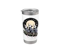 Three Opossums Howling at the Moon Possum Lover Bicchiere termico in acciaio inox doppia parete